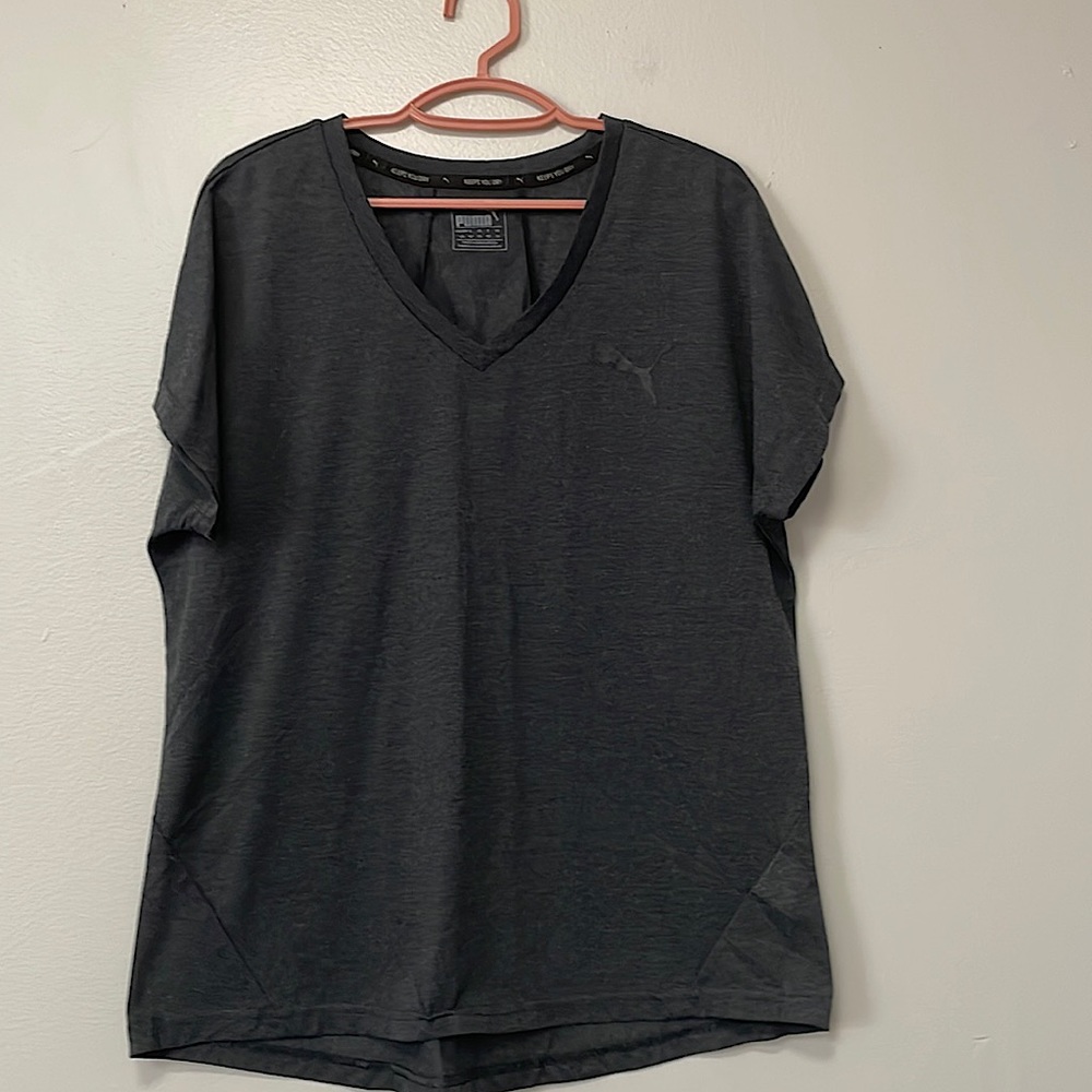 Puma Charcoal colored puma active wear shirt.